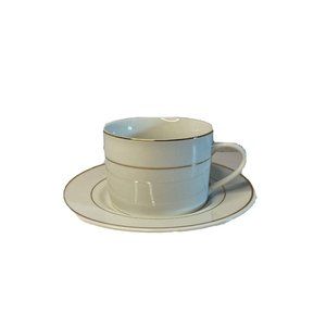 Gibson Everyday Housewares Replacement Coffee Or Tea Cup And Saucer White Gold